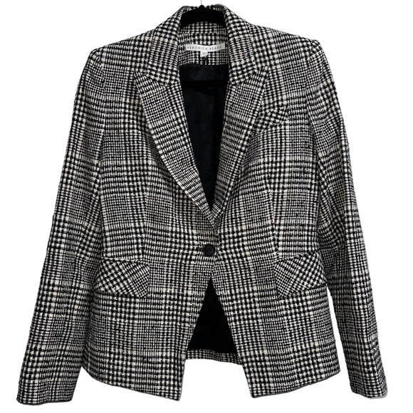 Veronica Beard Rhett Dickey Blazer In Black/Cream Plaid - Picture 8 of 15
